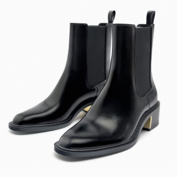 Zara Shoes - Zara Metal Trim Block Heel Women's Boots